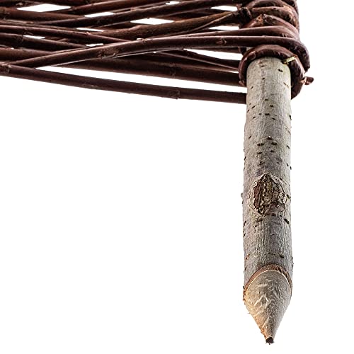 KADAX Palisade aus Weide, natürlicher Weidenzaun, handgemachter Weidenflechtzaun, Gartenzaun für Wegabgrenzung und Beete, Zaun Rasenkante (10 Stück 120x40cm)