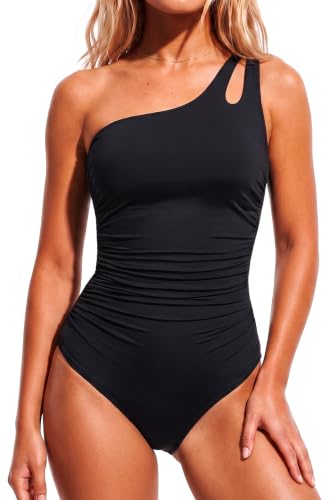 Holipick One Shoulder One Piece Swimsuit for Women Tummy Control Bathing Suits Modest Full Coverage...