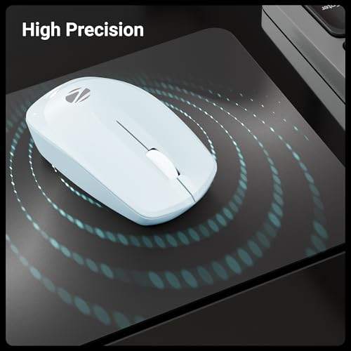 Image of Zebronics Wireless Mouse, 2.4GHz, 3200 DPI, 3 Buttons, Comfortable & Ergonomic, USB Nano Receiver, On /Off Switch, Power-Saving Mode, Works on Most Surfaces, for Mac | Laptop | Computer (Freego, Blue)