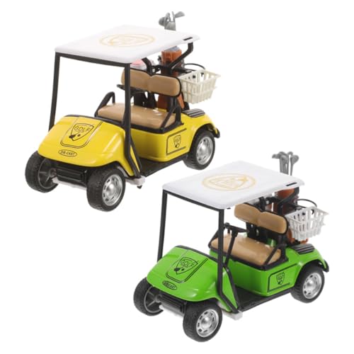 Hemoton Golfwagen Modell Deko Set Gelb Grün