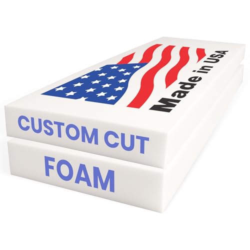 Coaseb Custom Polyurethane Upholstery Foam Cut to Size – Couch Cushion Replacement, Foam Padding for Chairs, Sofas, Benches, Seat Cushions & DIY Projects, High or Medium Density, CertiPUR-US Certified