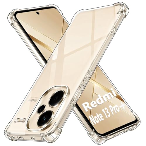 Image of Lustree Redmi Note 13 Pro Plus Back Cover Transparent Case | Clear TPU Shockproof Case with Four Corner Protection & Raised Camera Guard | Slim Protective Cover for Redmi Note 13 Pro Plus