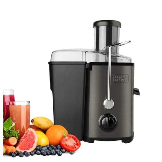 Black+Decker BXJE600E - Licuadora de 600 W para verduras y frutas, extractor de zumo en acero inoxidable, boca 62 mm, 2 velocidades, 2 depósitos para pulpa y zumo