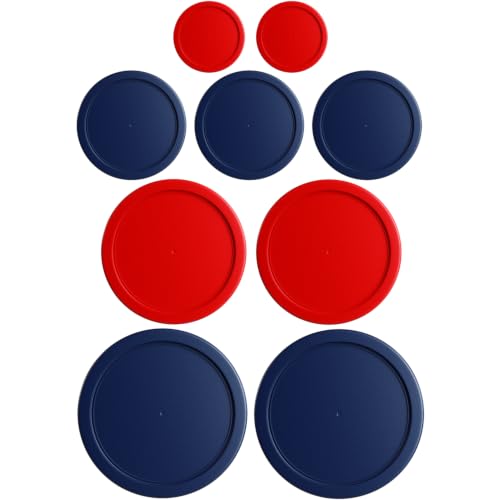 Replacement Lids for Pyrex Glass Food Storage Containers Round (2) for 7202-PC 1 Cup (3) for 7200-PC 2 Cup (2) for 7201-PC 4 Cup (2) for 7402-PC 6/7 Cup Red Blue