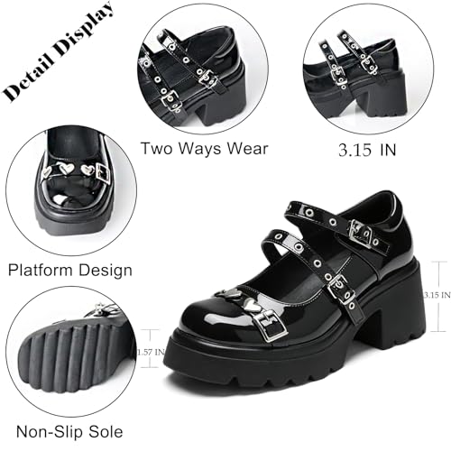 MEOTINA platform gothic heels side view