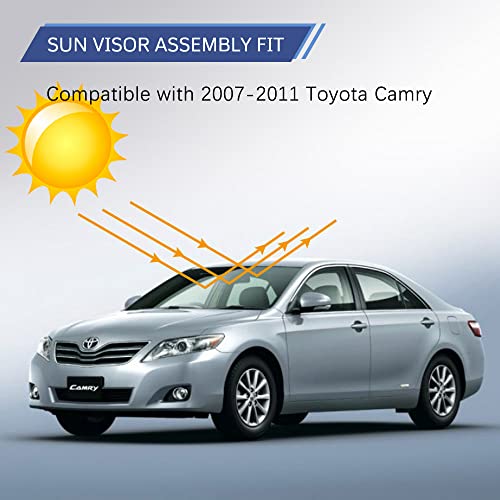 Left Driver Side Sun Visor Replace for Toyota Camry & Camry Hybrid 2007 2008 2009 2010 2011 Without Sunroof OE Number # 74320-06780-B0 (Gray) by GOHAWKTEQ - Image 6