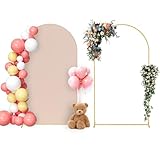 Neatsure Arch Backdrop Stand and Cover Set, 7.2FT Metal Photo Balloon Arch Backdrop Stand for Wedding Birthday Party Baby Shower Ceremony Graduation Decoration, Nude