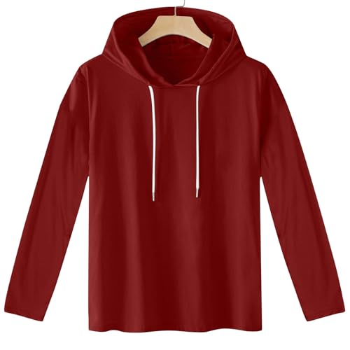 Hoodies for Men Fashion Long Sleeve Drawstring Solid Sweatshirt Pullover Casual Comfort Lightweight Teen Boys Outfits2