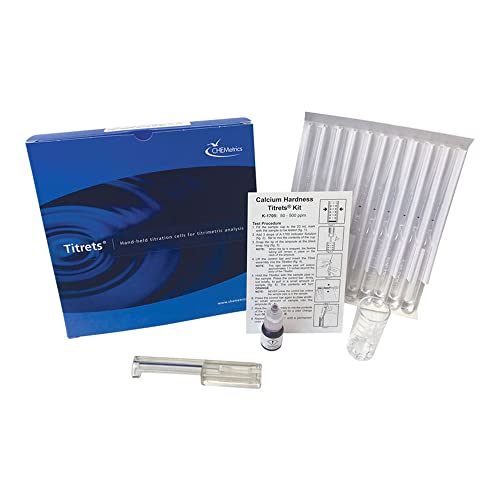 CHEMetrics K-1705 Hardness (Calcium) Titrets Kit, Range: 50-500 ppm