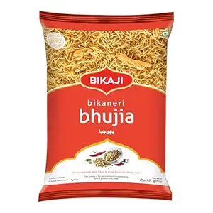 Bikaji Bhujia Sev No.1 – Authentic Namkeen Noodles 7.05 Oz (200g) Pack for Bar Snacks| Indian Taste Handmade & Fryer Made Sev |Crunchy, Spicy, Flavorful Bhujia Perfect Tea-Time & Ready to Eat