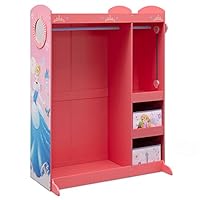 Disney Princess Dress & Play Boutique - Pretend Play Costume Storage Closet/Wardrobe for Kids with Mirror & Shelves by Delta Children, Pink