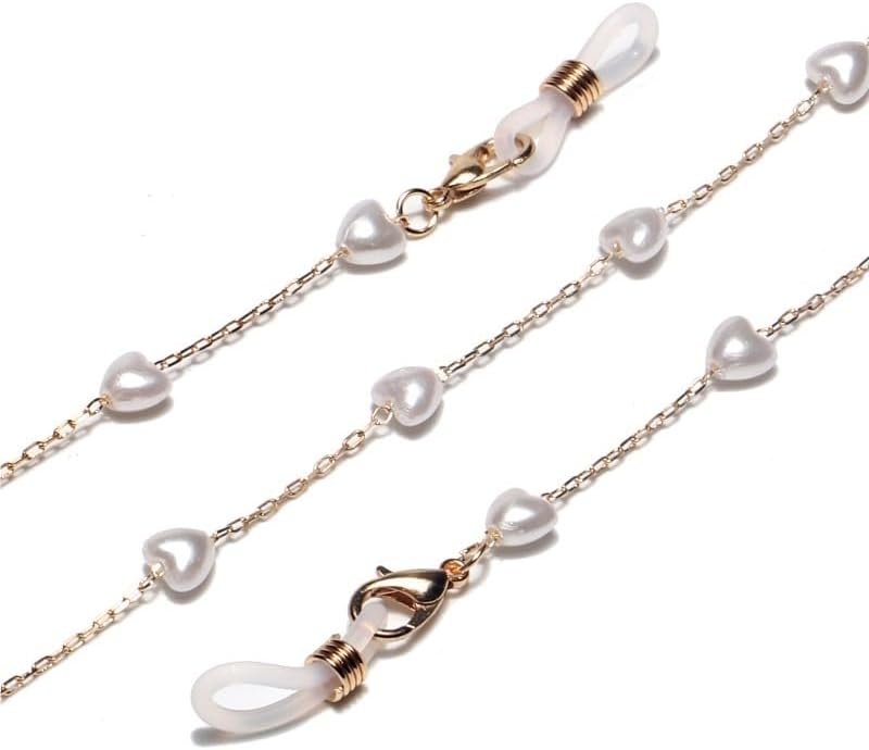 Heart Shaped Pearl Gold Eyeglass Chain Sunglasses Rope Pendant Eyewear Accessories