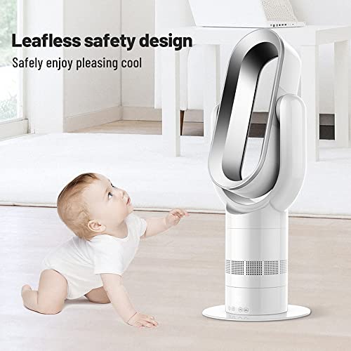 Cathcola 26-Inch Space Heater Bladeless Tower Fan, Heater & Coolingn Combo, With Remote Control, For Home Air Conditioner (White) #TOP6