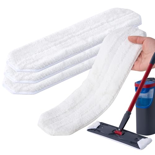 YANGYUQI 4 Stück für Vileda H2PrO Bodenwischer Ersatzbezug Mikrofaser Bezug Kompatibel mit Vileda H2Pro & O-Cedar Bodenwischer Maschinenwaschbar Wischpads Ersatz für alle Hartböden