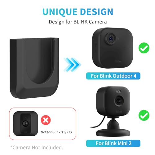 Image of 3 Blink Camera No Drill Wall Mount Bracket for Blink Outdoor 4 /2k / Blink Mini 2 with 1 Outlet Wall Mount for Blink Sync Module Core, No Screw Adhesive Camera Mount for Blink (Camera Not Included)