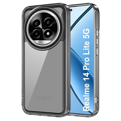 Image of Zapcase Back Case Cover for Realme 14 Pro Lite 5G | Compatible for Realme 14 Pro Lite 5G Back Cover | Case Cover with Camera Protection | (TPU + PC | Translucent Black)