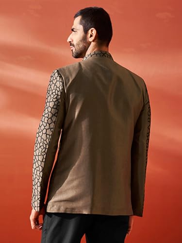 Image of VASTRAMAY mens VASTRAMAY Men's Coffee Silk Blend Jodhpuri