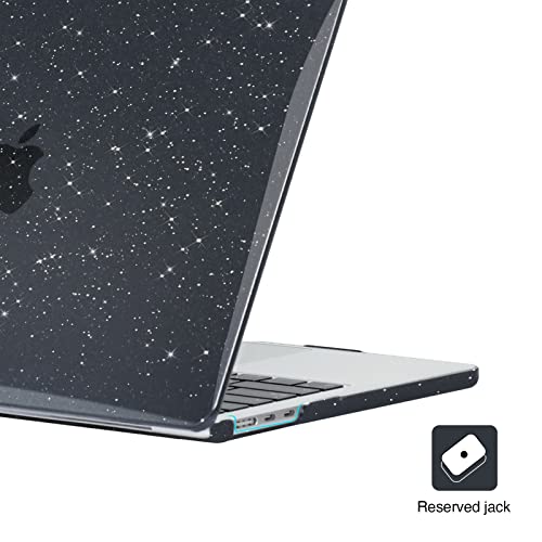 Image of EooCoo Case Compatible with MacBook Air 15 inch M5 2026 2025-2023 Release M4 M3 M2 Model A3448 A3241 A3114 A2941, Plastic Hard Shell Case & Keyboard Cover & Screen Protector, Sparkly Black