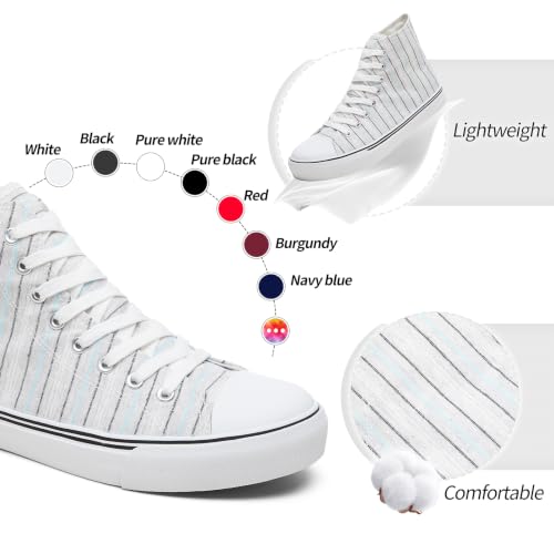 Image of yageyan Men's High Top Canvas Sneakers Fashion Lace up Walking Shoes Casual Classic