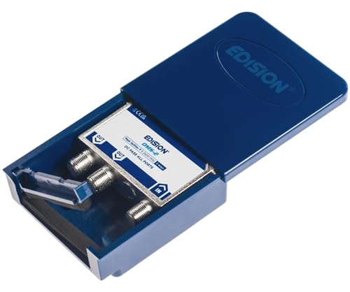 EDISION OMS-2 Répartiteur de mât d'extérieur d'antenne 2 sorties, compatible avec la Antenne TNT, Satellite, Câble, Radio, Unicable, connecteurs F, Fréquence 5-2400Mhz, Passe DC, Splitter 2 voies – vue 4