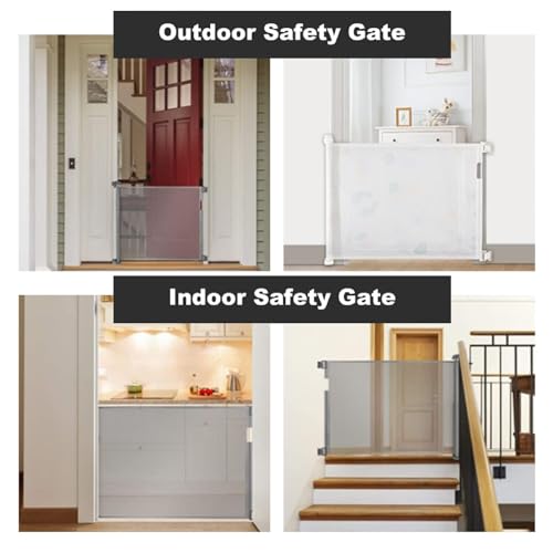PetHot Treppenschutzgitter & Türschutzgitter Ausziehbar, türgitter für Babys, Hunde & Katzen – Sicherheitsabsperrgitter für Treppen, Türen, Innen & Außenbereic (Weiß, 140CM)