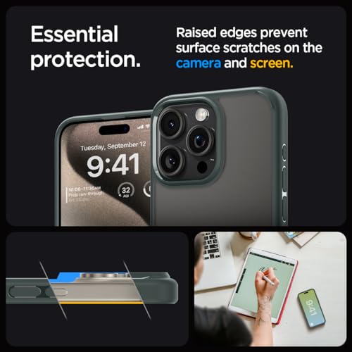 Image of Spigen for iPhone 15 Pro Max Case, Ultra Hybrid [No Magnet Ring][Anti-Yellowing] - Frost Green