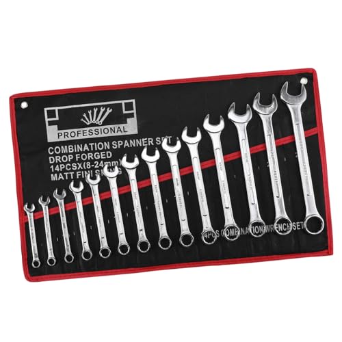 Angoily 14 Piezas Equipo Llave Inglesa Enchufe Herramienta De Llave Portátil Herramienta Llave Manual Llaves Artesanales Llave De Línea De Freno Acero Al Cromo Vanadio