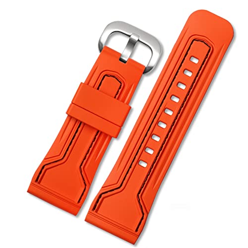 Bracelet montre Sevenfriday caoutchouc 28mm orange noir étanche pour P Series