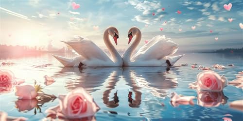 Diamond Painting Cygne grand format 100x200cm pour loisir créatif adulte