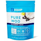 Equip Foods PureWOD Natural Pre Workout Energy Powder - with 200 mg Green Tea Caffeine, BCAA, Creati