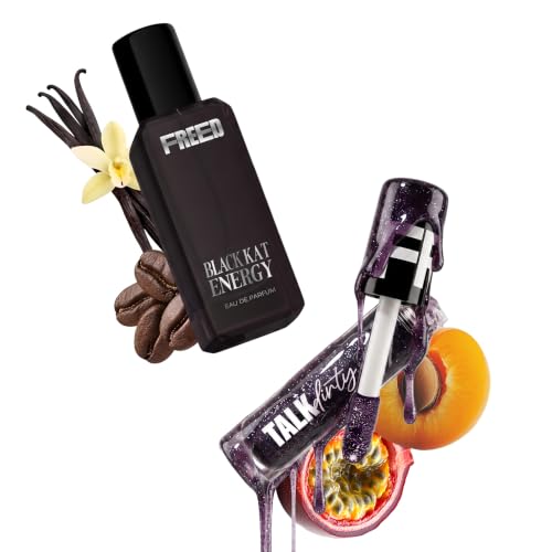 Image of Freed Black Kat Perfume with Liar Lip Gloss-Set of 2 | Bubblegum Shimmer Gloss with Chilli Plump | Warm Gourmand Perfume | Gift for Women