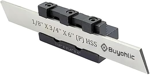 Buyohlic Adjustable T-Parting Cut off Holder with Blade for Lathe Machine Tools (Shank 10mm (1/2 Wide Blade))