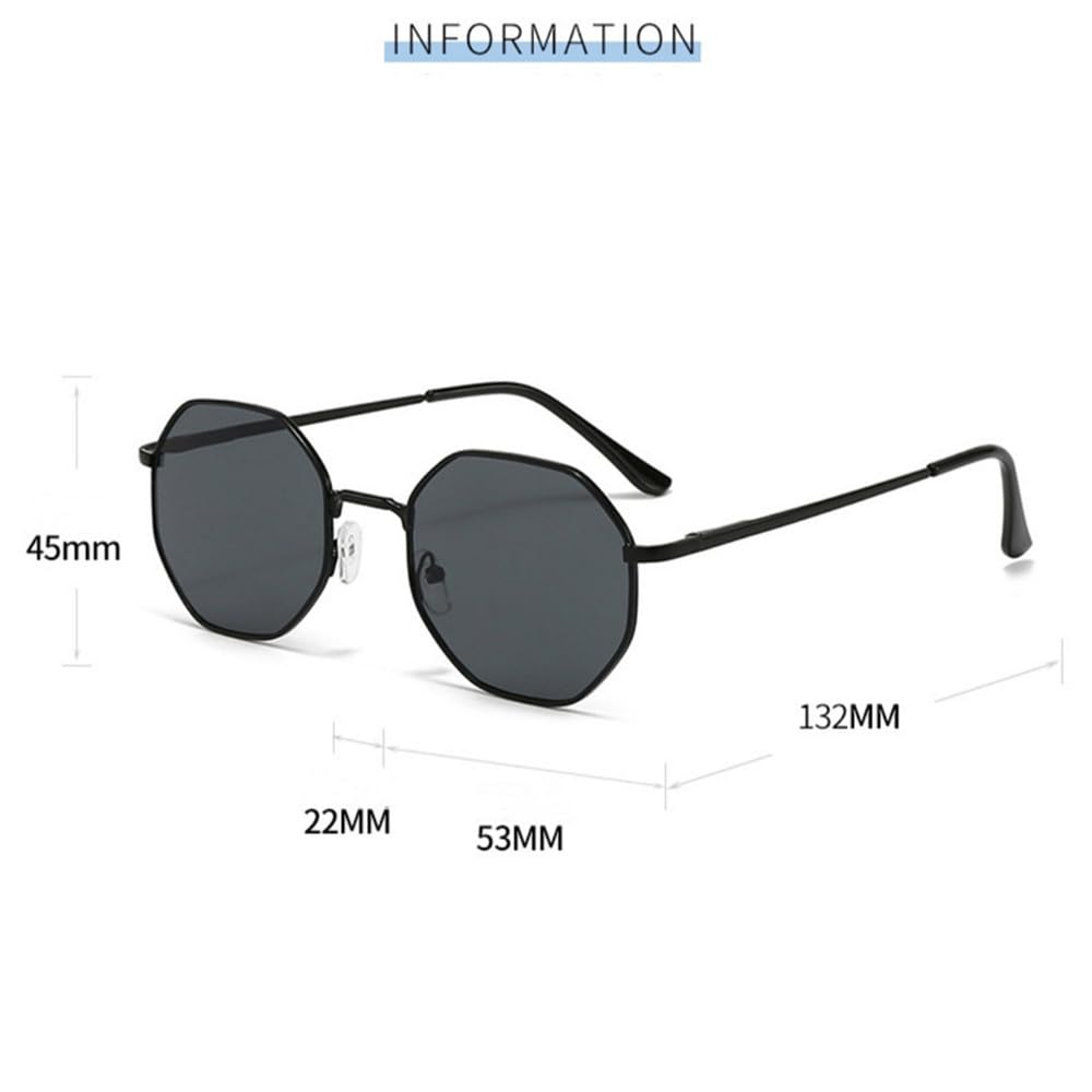 Gafas de sol modernas para mujer, gafas de sol octogonales para hombre, montura con lentes anti-UV400.