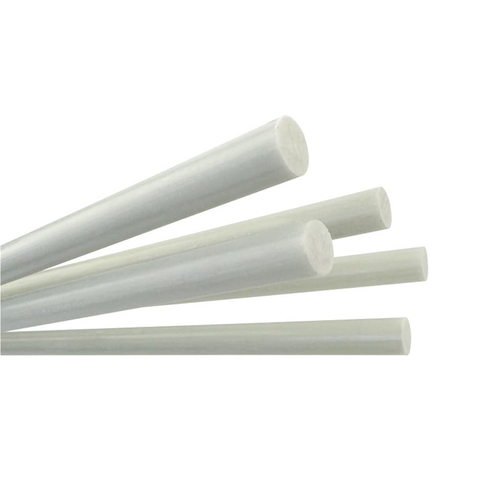 Lot de 10 tiges en fibre de verre blanche, longueur 500 mm, diamètre de la barre en fibre de verre 0,8 mm à 10 mm(9.0)