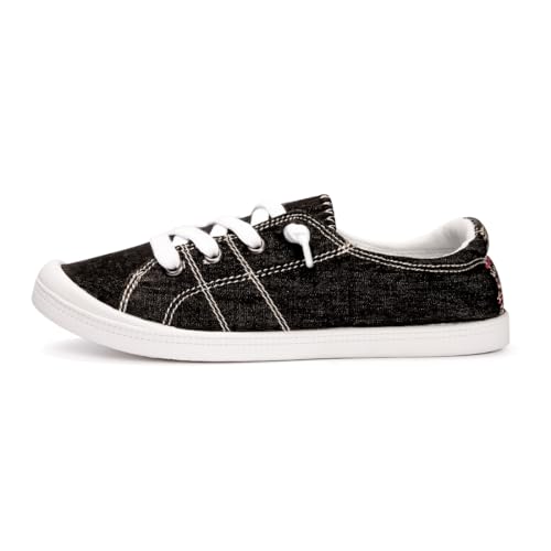 Image of Womens Slip On Shoes, Canvas Low Top Sneakers, Casual Classic Flat Shoes | Comfort Fashion Sneaker with Non Slip Rubber Outsole, Lightweight Tennis Shoes for Walking, Shopping, Picnic, Travel