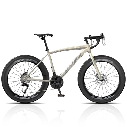 CUIOT ���]�� ���[�h�o�C�N 700c 700×38c 24�i�ϑ�MTB �y�� ���Y�f�|�t���[�� �O���x�����[�h�o�C�N �f�B�X�N�u���[�L �D�������� �h���b�v�n���h�� ���S�Ҍ��� ���勉 �ʋ� �ʊw �X��� �j �� ���K���� �N���X�o�C�N,Flesh,