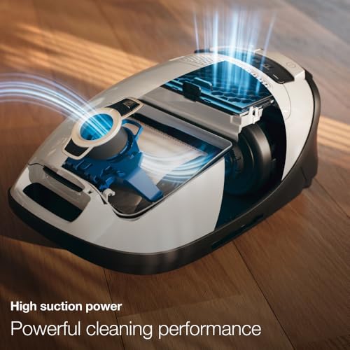 Image of Miele Complete C3 Allergy Bagged Cylinder Vacuum Cleaner with Maximum Suction Power, Foot Controls, HEPA Filter, Universal floorhead, Lotus White