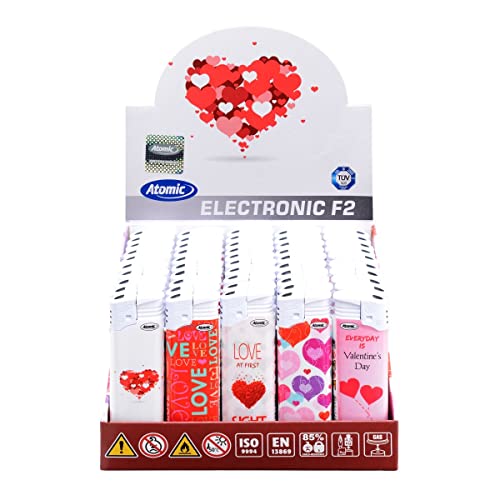 Atomic Feuerzeuge Atomic Elektronik F2 Motiv Herzen
