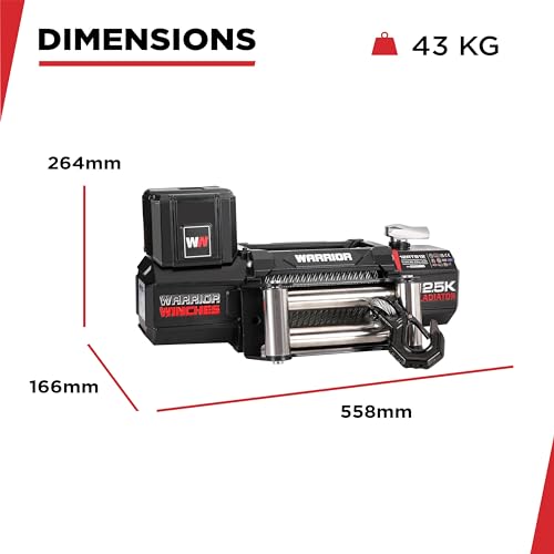 Warrior Winches Gladiator 12500lbs Winch 12v Electrico miniatura 3