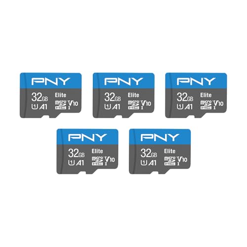 PNY 32GB Elite Mobile Accessories Class 10 U1 V10AA1 microSDHC tbV[J[h oCfoCXp - 100MB/bAtHD UHS-I Micro SD 5pbN