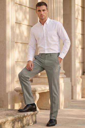 Image of Louis Philippe Men's Regular Fit Everyday Smart Wear Comfort Stretch Work Ready Solid Formal Trouser
