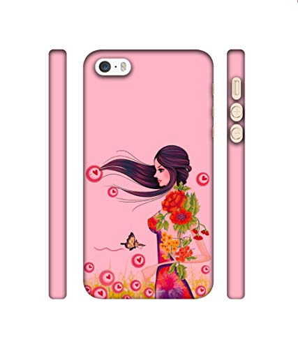 Image of Amazon Brand - Solimo Designer Lady Vector Pattern 3D Printed Hard Back Case Mobile Cover for Apple iPhone 5 / 5S