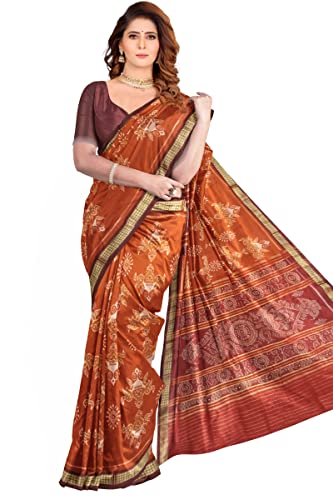 Image of Sambalpuri Handloom Saree Women's Cotton Saree Odisha Handloom Handmade Pure Cotton Khandua Natural Cotton Ikat Sambalpuri Saree For Women ikat Handloom Saree For Women 5SE9BC-495