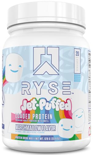 Image of RYSE Loaded Protein Powder - Jet-Puffed Marshmallow - 25g Whey Protein Isolate & Concentrate with Prebiotic Fiber & MCTs - Low Carb, Low Sugar, Digestive-Friendly - 20 Servings / 1.5 lb Tub