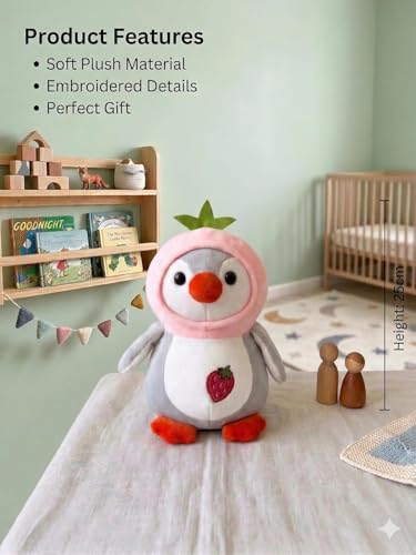 Image of 25cm Small Super Cute Long Soft Lovable Huggable Giant Life Size Teddy Bear Plush & Stuffed Toys | Decorative Plush Toy (Penguin)