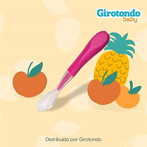 Colher Silicone, Girotondo Baby, Rosa