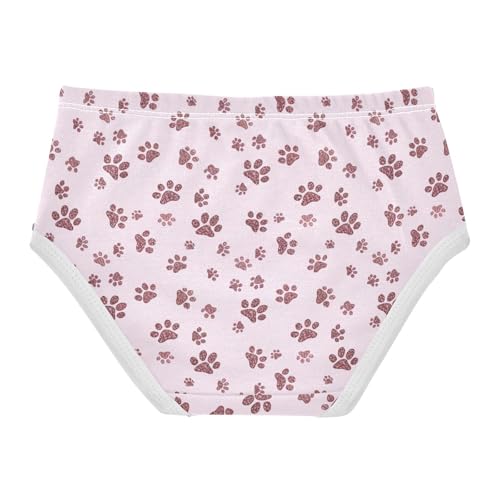 Rose Gold Dog Paw Prints Pink Girls Underwear Toddler 2t Cotton Panties for Girl Pattern Briefs Underpants2