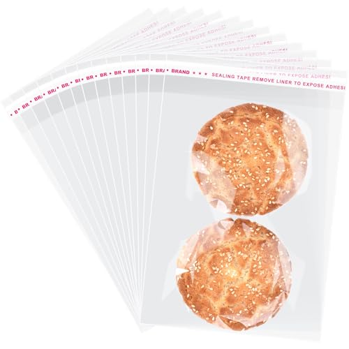 ZGORENDZ 300 Pcs Clear Cellophane Bags 5x7 Inches Self Sealing Resealable Cookie Bags for Candy Gifts Favors Bakery Supplies Chocolate Chip Cookies Brownies