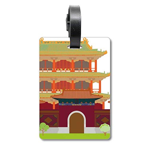 Étiquette pour valise bagage motif traditionnel chinois architecture