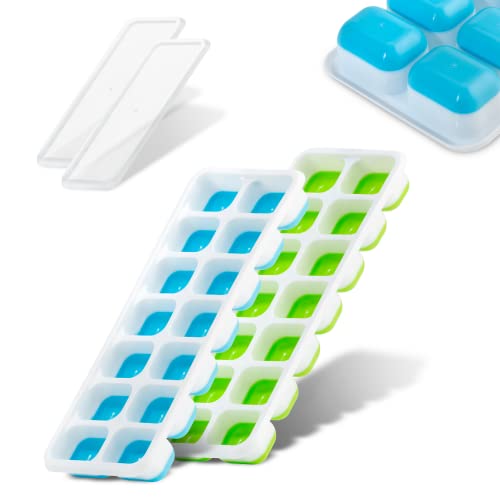 Gowa Origin® Austria Eiswürfelformen mit Deckel [2er-Pack] LFGB & REACH ZERTIFIZIERT | silikon eiswürfelform, eiswürfelbehälter mit deckel, eiswürfelform silikon mit deckel, ice cubes Cover